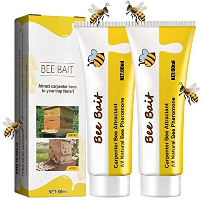 ZUICC Carpenter Bee Trap Lure - Swarm Lure, Imkereibedarf, Honig Bienen Lockstoff Bee Fangköder, Bee Schwarm Gel, Schwarm Commander Köder Honig Bienen Lockstoff Bienenzucht Falle Werkzeug (2 Stück)
