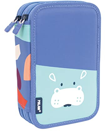 MILAN® Federmäppchen mit 2 Etagen, Serie Fun Animals Blau