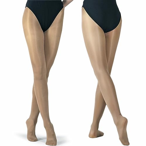 DANCEYOU Collants Danse Femmes Brillant Opaque Elastique pour Filles Ballet Performance Marron Clair LA