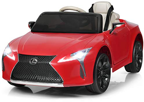 COSTWAY 12V Electric Kids Ride On Car, Licensed Lexus Battery Powered Vehicle Toy with Remote Control, Lights, Horn, MP3, USB, Suspension Wheels Cars Gift for 3+ Years Old (Red)