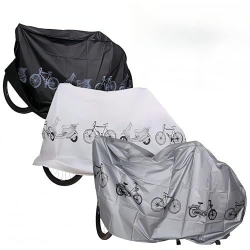 Lot de 3 housses de protection contre la pluie pour vélo - Imperméable - Anti-poussière - Protection UV - Imperméable - Noir/blanc/gris