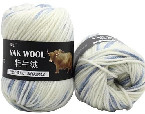 Ovillo de lana de yak de 100 g, 3 unidades, lana avanzada, suave, cálida, agradable a la piel, natural, para tejer a mano, bufandas, sombreros, abrigos, bolsas, calcetines (31)