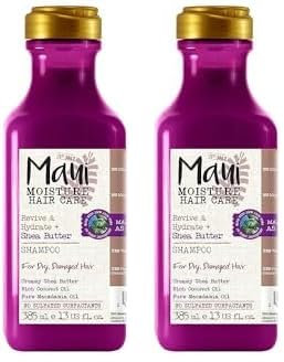 Maui Moisture Revive & Hydrate Shea Butter & Aloe vera Shampoo (385 ml), intensives & reparierendes Feuchtigkeitsshampoo, Haarpflege Locken Shampoo für dickes, sehr trockenes & geschädigtes Haar