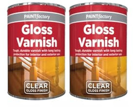 PEBBLE HUG Clear Gloss Varnish Tin Paint, DIY Enthusiasts, Crafters, Ideal for Wood, Metal, Plastic, Easy to Apply, Furniture, Home Decor, Art Projects, 300ml, (2 Pcs)