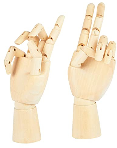 2 modelli mobili a mano articolata per schizzi e pittura, decorazioni creative in legno per artisti, mani destra e, per disegnare ed esporre