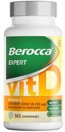 Berocca® Vitamine D3 2000 UI - 365 Comprimés - Soutien Immunité & Os