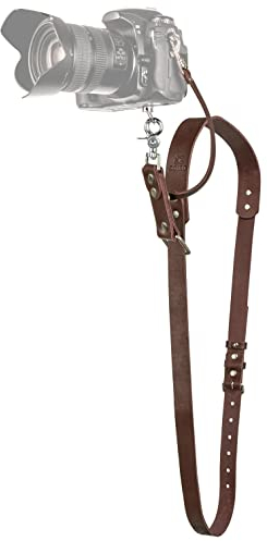 Leather Camera Strap for One Camera - Professional Single Leather Harness Shoulder Strap Quick Release Gear DSLR/SLR, Brown