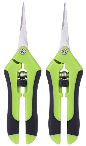 OUNONA Lot de 2 ciseaux pour élaguer des ciseaux à élaguer manuel en acier inoxydable professionnel (Vert)