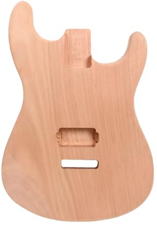 yinfente Corps de guitare électrique en acajou brut à monter soi-même, boulon de rechange sur la poche du talon Naturel