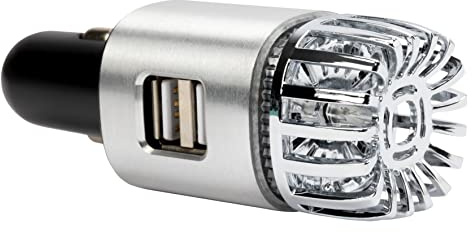 ABC PARTS Purificador de Aire con Cargador Dual USB para el Coche 2 en 1. Alta Eficiencia 12V DC 5V/2.1A