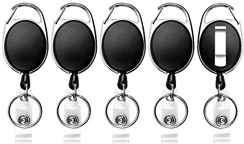 Teskyer 5 Stück Schlüsselanhänger Ausziehbar, Schlüsselband Ausziehbar, Einziehbarer Schlüsselanhänger Für Ausweishülle, Kartenhülle