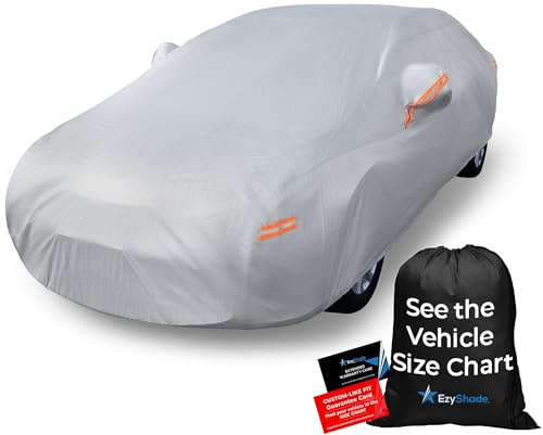 EzyShade Funda de Coche de 10 Capas Impermeable para Todo Tipo de Clima. Consulta la Tabla de Tallas del vehículo para un Ajuste preciso. Cubiertas Exteriores Completas para automóviles, sedán