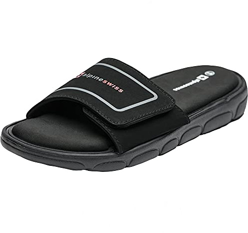 Alpine Swiss Gabe Men's Cloud Slide Sandals | Ultra-Comfortable Shock-Absorbing Foam Insole with Arch Support | Adjustable Strap Waterproof Anti-Slip Traction | Great for Recovery Gym Shoes 12