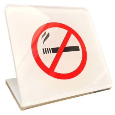 10 Stück Rauchen verboten/No Smoking Tischaufsteller aus Acryl 80X80 mm Nichtraucher Tischschild Restaurant Büro Nichtraucher Schreibtisch Logo Anzeige