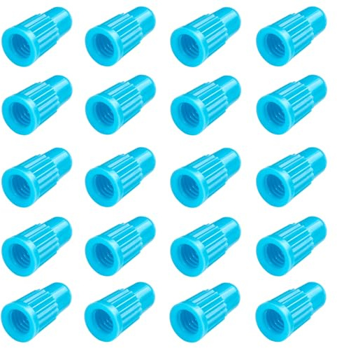Blue Presta Valve stem caps Plastic Bike tire caps air dust stem Covers Used on Presta French valves for Bicycle, MTB Mountain, Road Bike (20 Pack)