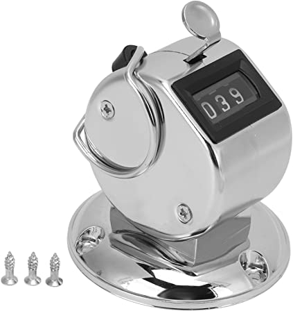 Hapivida Tally Finger Counters Manueller Clicker 4-stelliger Mechanischer Rundenzähler mit Metall Finger Ring, für Sport, Stadion, Trainer, Schiedsrichter, Schule, Veranstaltung