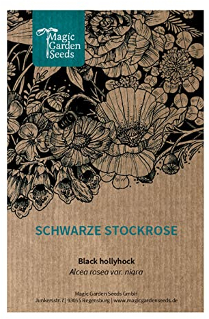 Schwarze Stockrose (Alcea rosea var. nigra) - ca. 40 Samen zweijährige Zierpflanze Bauernrose Färberpflanze Teepflanze