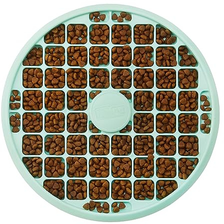 Outward Hound Slow Feeder Dog Bowl -For Flat Faced Dog Breeds- Makes Meal Time Fun, Slows Down Eating, Promotes Healthy Digestion, Prevents Bloat | Slip Resistant and Durable, Size Small (Mint)