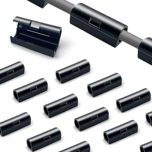 PaiLeWei Conjunto 20 Sujetacables Adhesivos - Organizador de Cables Transparente - Clips y Sujeta Cables para Mantener e Orden (Black 20 Pcs)