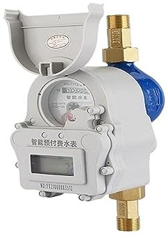 Caudalímetros Contador de agua con tarjeta de inserción, Tarjeta IC con tarjeta magnética, Contador de agua fría prepago remoto, Contador de agua caliente, Contador de agua inteligente ( Color : DN20