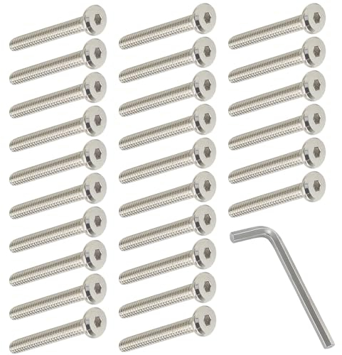 50pcs Viti per Mobili Viti a Esagono Incassato a Testa Svasata Bullone per Mobili M6*60mm Parzialmente Filettato per Mobili Culle Letti Presepe e Sedie (M6*60)