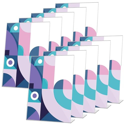 GBACHOOSE 10 Stück Tischaufsteller A5, Din A5 Acryl Aufsteller, Tischaufsteller A5 Schräg, L-Ständer für Restaurants, Ausstellungen, Cafe, Geschäft, Büro