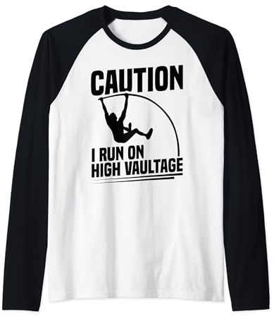Pole Vaulting Shoes Pole Vaulter Spikes Gloves Pole Vault Raglan Baseball Tee