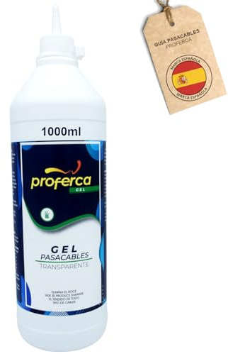 PROFERCA Gel Pasacables Transparente 1000ml | Lubricante Profesional para Tendido de Cables | No Mancha