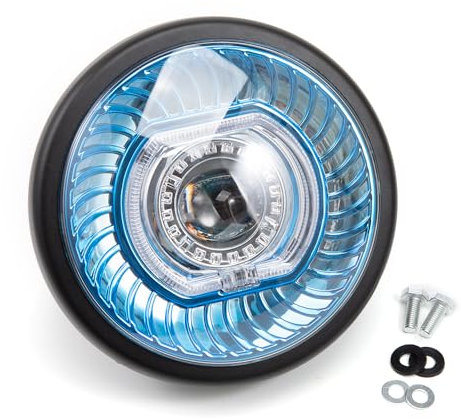 APEBAZY Universal Moto Scheinwerfer Runder Scheinwerfer LED Licht Angel Eye Motorradscheinwerfer