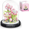 Kit de Blocs de Construction de Fleurs, Ensemble de blocs de construction de Artificielles à Faire Soi même Avec Housse Anti poussière, Bouquet de Fleurs Cadeau pour Adultes Adolescents (Gardénia)