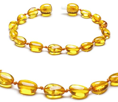 Baltic Secret Selected Baltic Amber Bracciale in vera ambra – Gioielli del Mar Baltico – Bracciale grezzo anti-stress in perle di ambra baltica – Gioielli in vera ambra – Popolare come bracciale, 22
