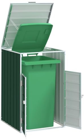 Rangement à roulettes pour poubelles pour bac Unique Vert Acier, Maison & Jardin, Produits ménagers, Accessoires pour conteneurs à déchets, Cache-conteneurs à déchets, Vert, 13.85 KG, 4006171