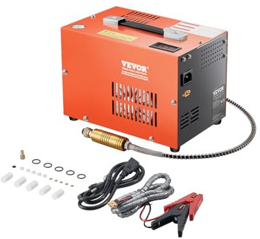 VEVOR Compressore d'Aria PCP, Compressore per Fucile ad Aria Compressa PCP 30 MPa con Convertitore Integrato e Sistema di Raffreddamento a Ventola Integrato, Bombole di Paintball con Arresto Manuale