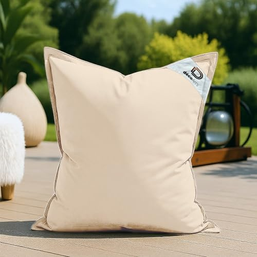 deco arts Housse pour Pouf Géant XL 120x80cm - Intérieur et Extérieur - Déhoussable - AntiUV - Beige
