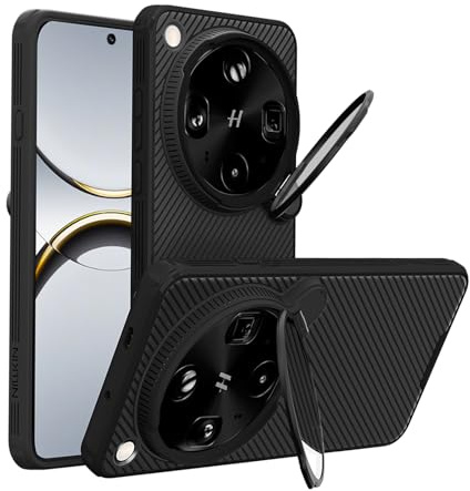 teroxa Coque pour Oppo Find X9 Ultra, protection d'objectif d'appareil photo, support pliable en TPU, coque arrière en polycarbonate compatible avec les coins MagSafe antichoc (noir)