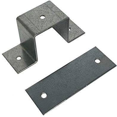 Fascetta per tubo quadrato in 20 x 20, 30 x 30, 40 x 40, 50 x 50 cm con piastra di collegamento (morsetto a Q 50 x 50 mm + piastra di collegamento)