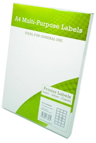Thomas Stoners A4 Self Adhesive Address Labels 18 Labels per Sheet – 100 Sheets (63.5 x 46.5mm) – Personalised White Return Postage, Mailing & Name Stickers – Printed Address Labels for parcels