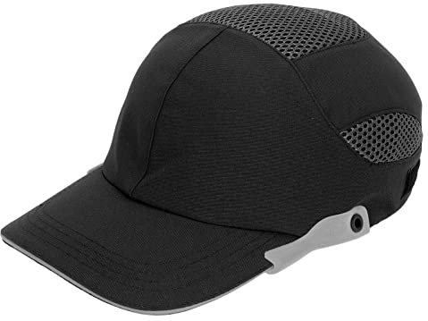 Cappello Antiurto di Sicurezza Cappello da Baseball Stile Berretto Rigido di Sicurezza con Visiera Cappelli di Sicurezza Leggeri Regolabili Traspiranti Per Uomo Donna(Nero e grigio)