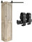 122CM/4FT Bifold Schiebetürbeschlag Schiebetürsystem Schiebetür Komplettset Schwarz für 2 Holztür 59cm Breit