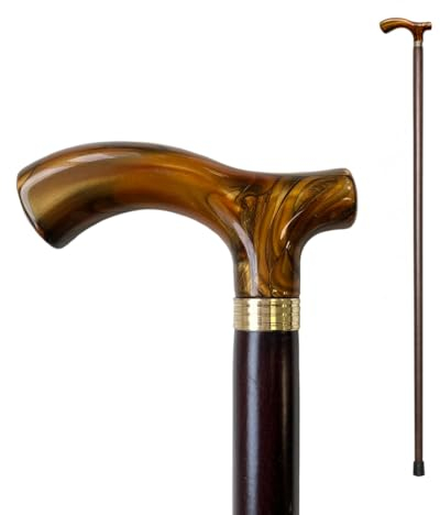 Flexor - Gehstock Herren | Eleganter Holzstab mit Plexiglasgriff | Ergonomisch & Leicht | Zuverlässige Unterstützung für Mobilität