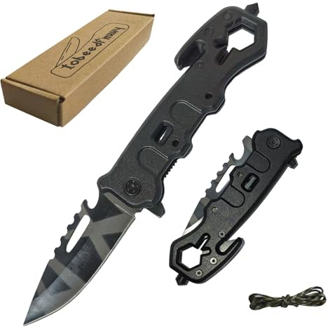 TobeedFnuuy Coltello Pieghevole Tascabile, 4-in-1 Multiuso Coltello da Caccia, Coltello Tascabile Portatile e Clip, Coltello Pieghevole da Esterno, Campeggio Regalo per Uomini (B)