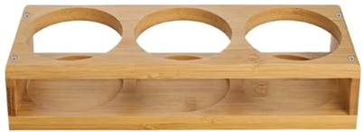 Soporte para copas de vino, soporte de madera para botellas, bandeja de bebidas de 3 agujeros, organizador rústico para encimera, comedor, cocina, reunión, apartamento, restaurante, hogar, sala de