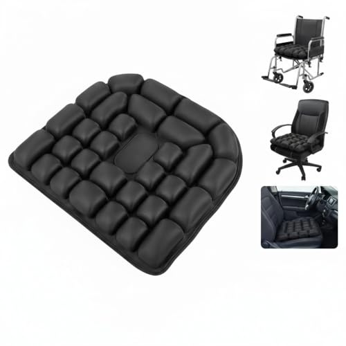 Bigingjia sondur travel cushion for airplane Self-Inflatable Portable Seat Cushion for Air Travel, 3D Air Cell Airplane Seat Cushions for Long Flights,Office Chair Cushion for Tailbone Pain Relief
