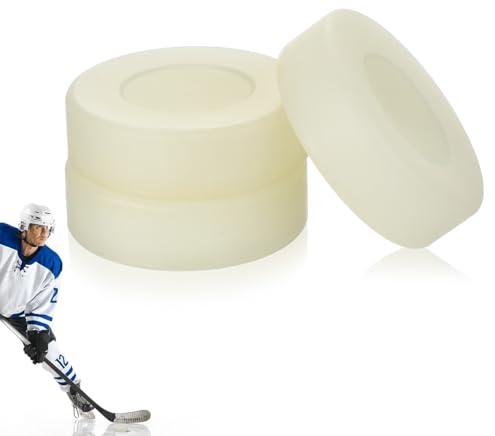 YARNOW 3 St Lysande Ishockeypuckar PVC med Låg för Träning och Tävling Portabla Hockeypuckbollar för Roller Hockey- och Gatuhockey Självlysande och Slitstarka