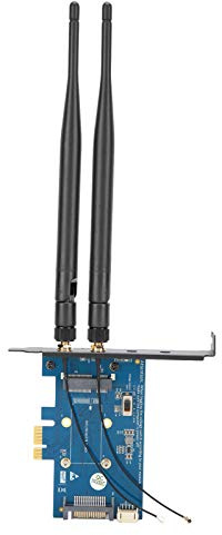AMONIDA Mini PCI-E Trådlös Dual Band Adapter PCI-E 1X Wi-Fi-kort för Hemnätverk med Antenner och SIM-kortkompatibilitet