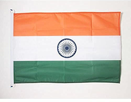 AZ FLAG Pavillon Inde 150x90 cm Indien Maille Bloquée Anneaux Plastique