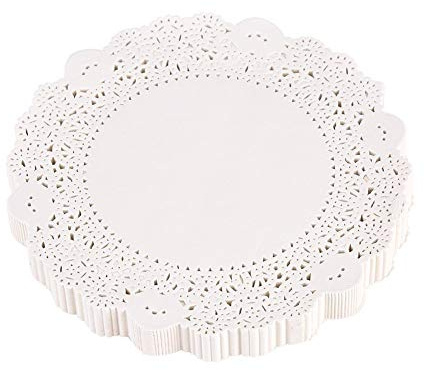 180PCS centrini Scavato vintage Lace centrini di carta torta imballaggio Pads wedding decorazione della tavola Set di 180 multi size, 9.5inch