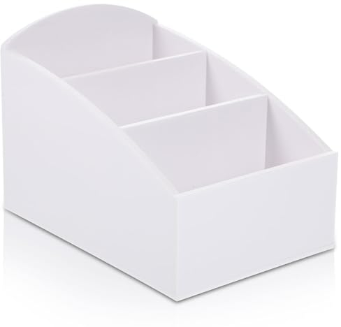 Operitacx Acrylic Tea Bag Holder, White Sugar Bag Organizer, Coffee Bar Storage Box for Kitchen Counter, Office, Restaurant, Hotel, 4 Compartments