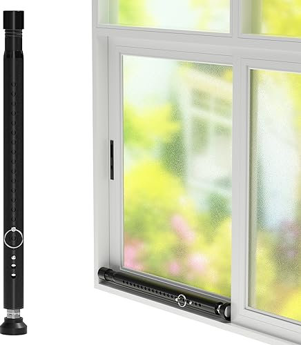 Sliding Door Security Bar, 2 in 1 Patio Door Security Bar Window Security Lock, 16 to 51Inch Adjustable Child Proof Window Security Bars Heavy Duty Sliding Glass Door Lock Bar