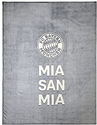FC Bayern München Kuscheldecke | Decke | Glow in The Dark | Grau | 150 x 200 cm